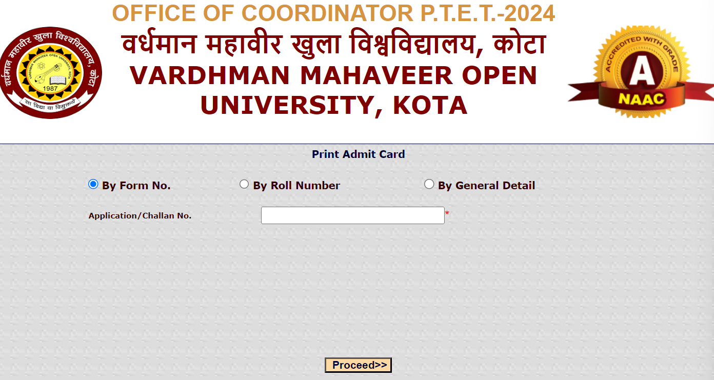 Rajasthan PTET Admit Card 2024 out at ptetvmou2024.com: Direct links to download here