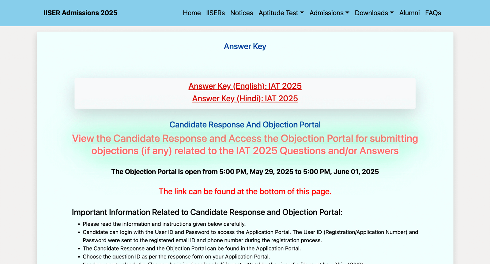 IISER IAT answer key 2025 objection window opens at iiseradmission.in: Submit challenges online by this date